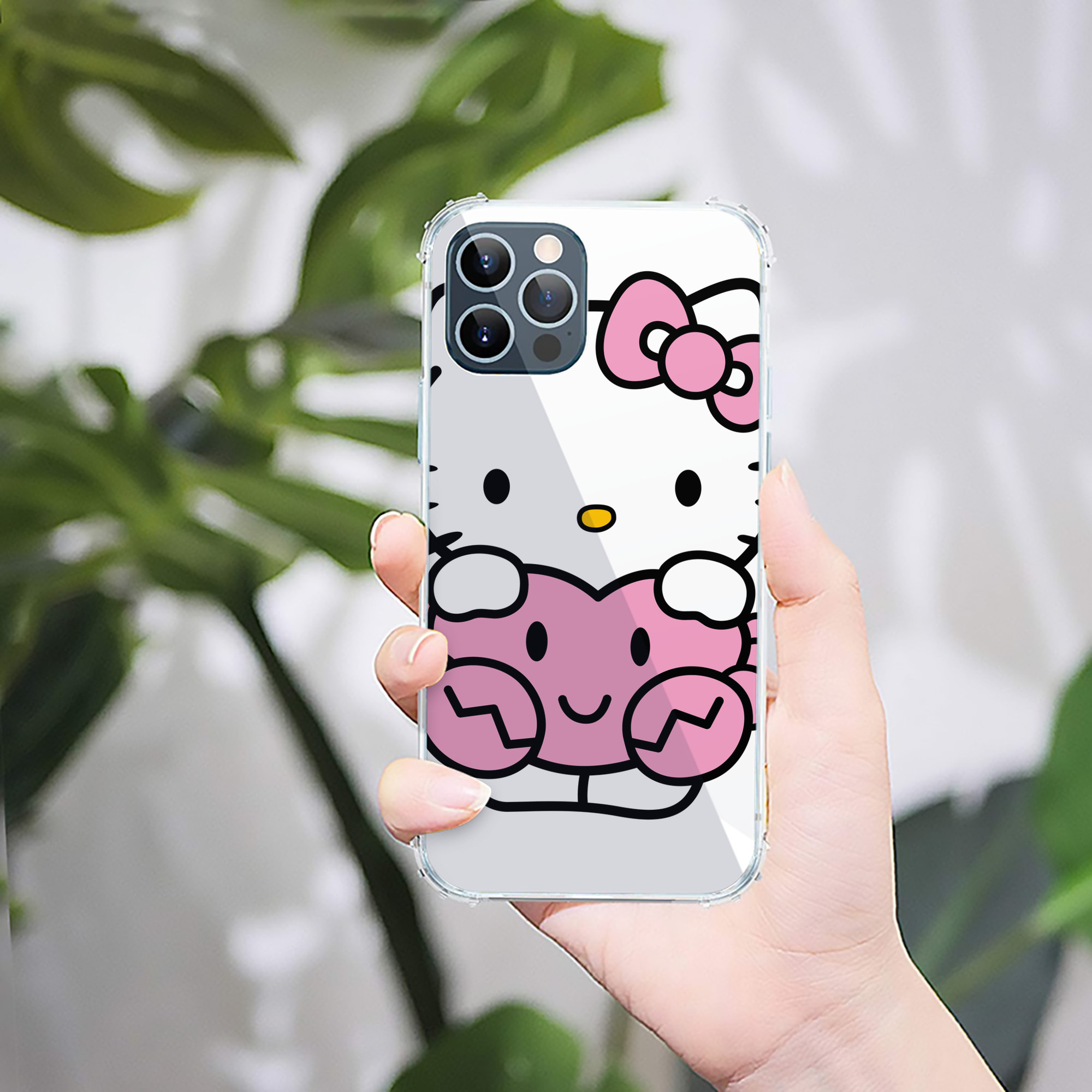 （画像用） Hello Kitty ハローキティ 【iPhone 12シリーズ対応】透明スマホケース（クリアソフトケース）